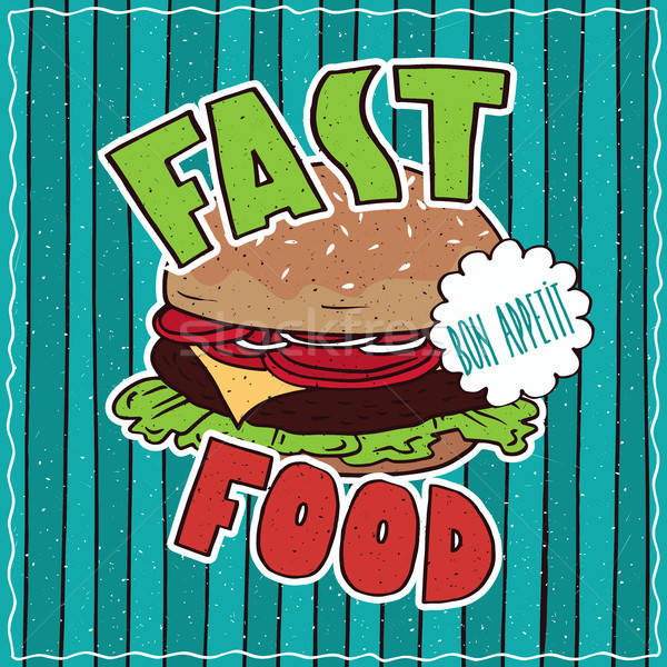 Food poster with Fast Food Stock photo © alexanderandariadna
