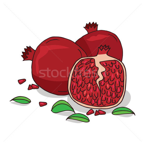 Isolate ripe pomegranate fruit Stock photo © alexanderandariadna