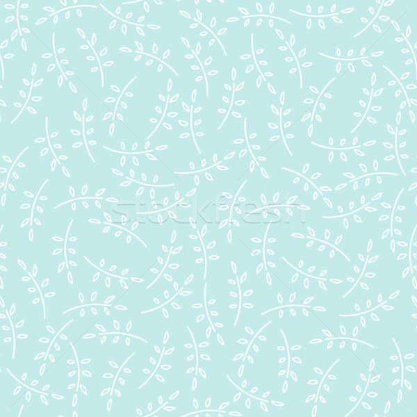 Pattern with cute twigs in blue color Stock photo © alexanderandariadna