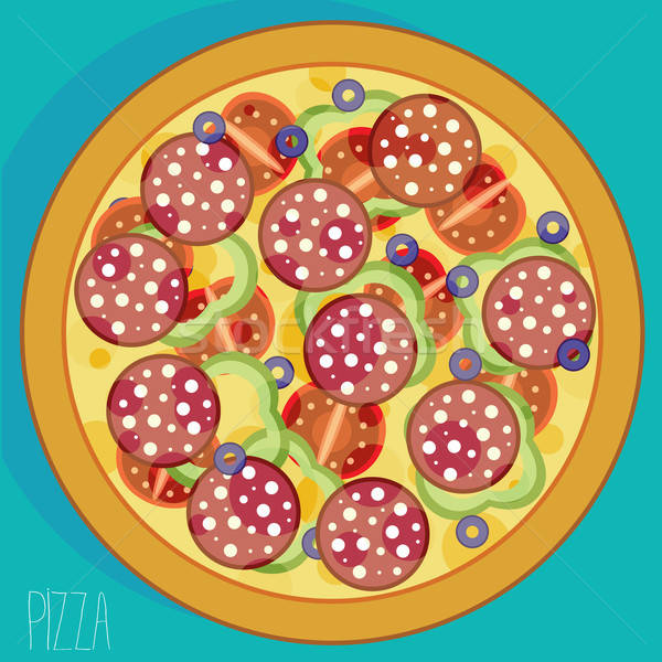 Pizza top kleur voedsel restaurant Stockfoto © alexanderandariadna