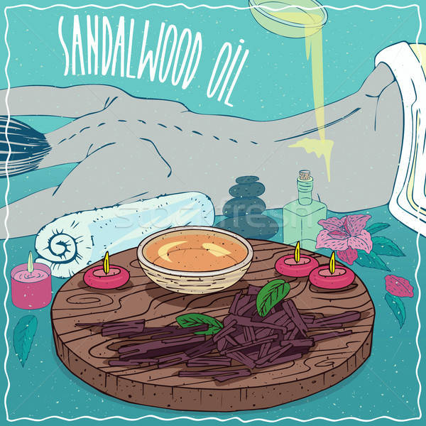 Sandalwood oil used for body massage Stock photo © alexanderandariadna