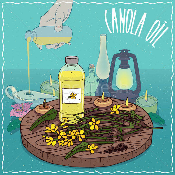 Canola oil used as fuel for oil lamp Stock photo © alexanderandariadna