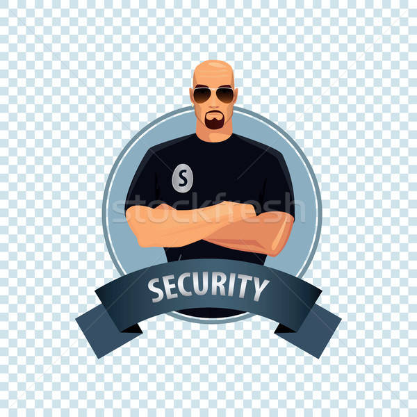 Round icon on white background with security Stock photo © alexanderandariadna
