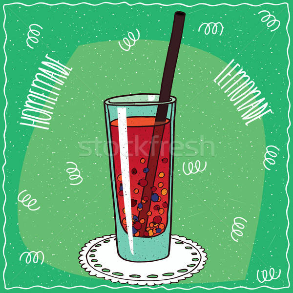 Homemade berry lemonade in handmade cartoon style Stock photo © alexanderandariadna