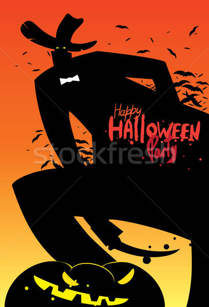 Korkuluk bıçak renk halloween tebrikler kabak Stok fotoğraf © alexanderandariadna