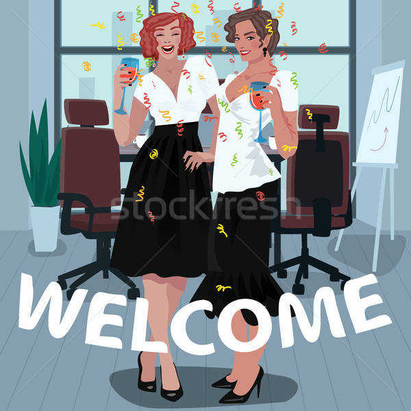 Office girls are welcomed on the job Stock photo © alexanderandariadna