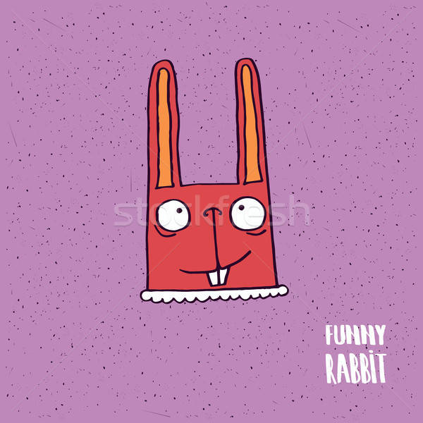 Rabbit with big ears in handmade cartoon style Stock photo © alexanderandariadna
