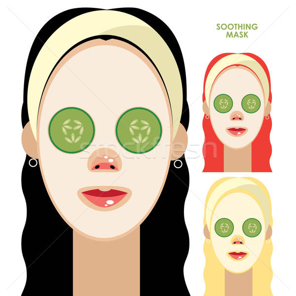 Women with facial soothing mask Stock photo © alexanderandariadna