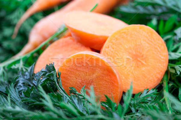 короткий морковь зеленый продовольствие молодые есть Сток-фото © alexandkz