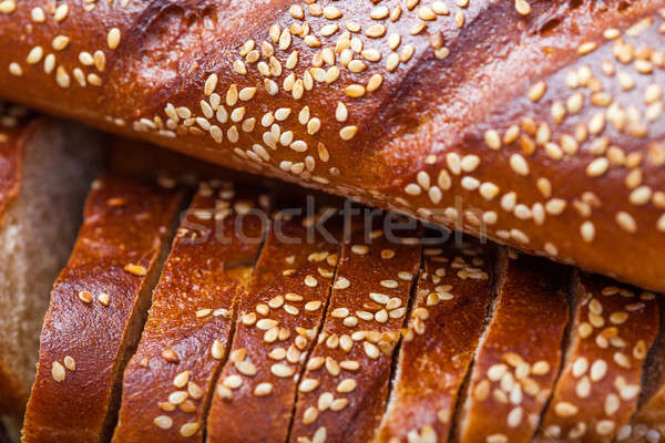 The closeup of baguette with seeds Stock photo © alexandkz