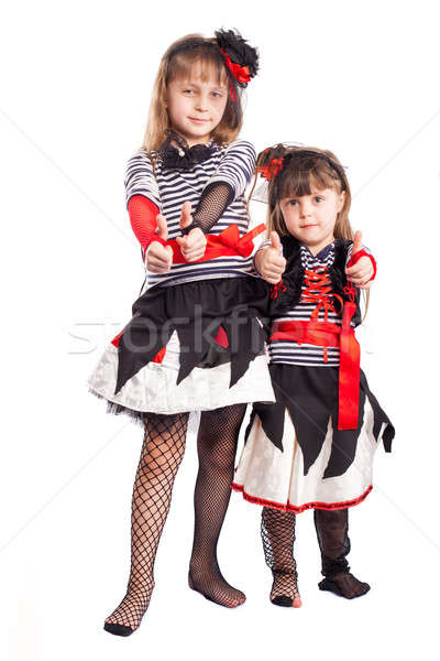 Dois menina traje pirata isolado bebê Foto stock © alexandkz