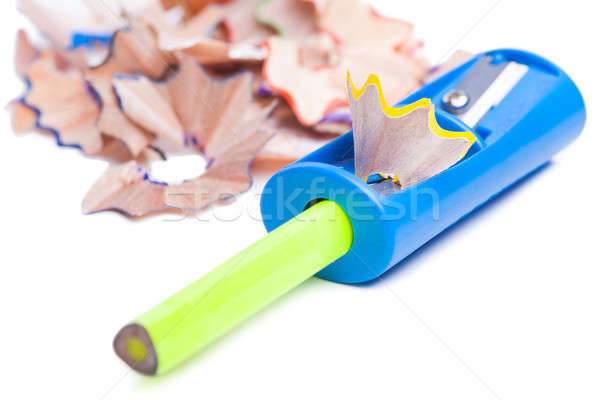 Colored pencil shavings and sharpener Stock photo © alexandkz