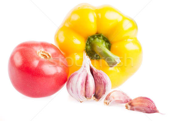 Fresh tomato, paprika and garlic isolated on white Stock photo © alexandkz