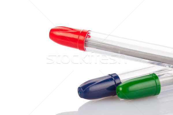 [[stock_photo]]: Trois · stylos · isolé · blanche · stylo · design