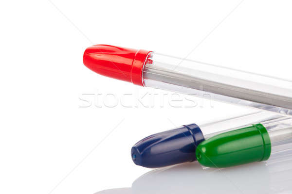 Stock foto: Drei · Stifte · isoliert · weiß · Stift · Design