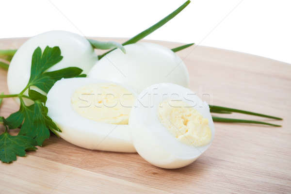 Shell huevo pasado por agua hoja huevo arte verde Foto stock © alexandkz