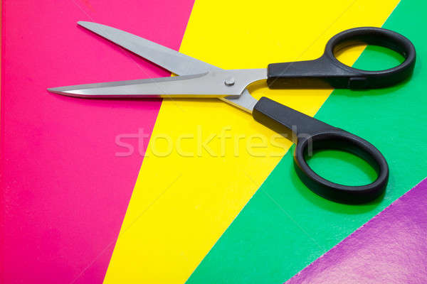 ножницы бумаги бизнеса знак зеленый Сток-фото © alexandkz