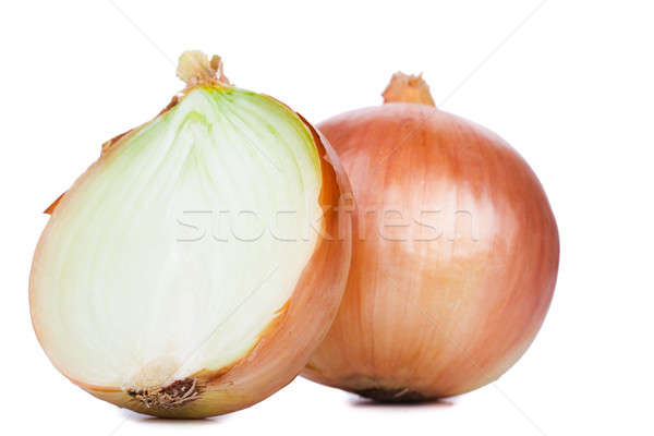 Onions cut in half isolated on a white background. Stock photo © alexandkz