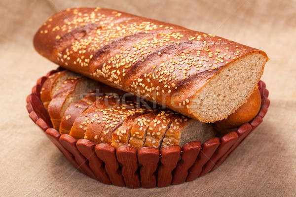 Stock photo: The closeup of baguette with seeds