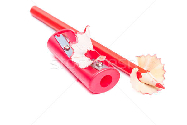 Sharpener and red pencil isolated on a white background Stock photo © alexandkz