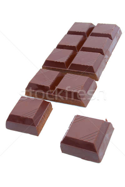 Csokoládé szelet izolált fehér csokoládé cukorka fekete Stock fotó © alexandkz