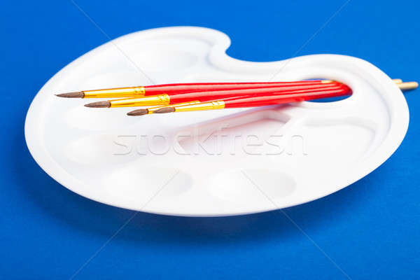 Unused painting brushes and palette Stock photo © alexandkz