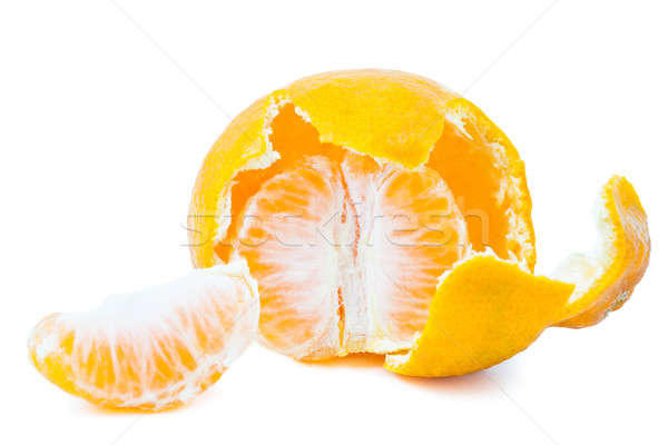 Tangerine without a peel on white. Isolation, macro. Stock photo © alexandkz