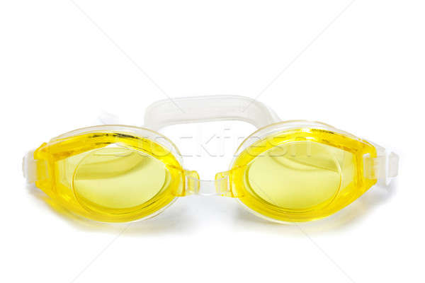 Natation lunettes jaune isolé blanche sport [[stock_photo]] © alexandkz