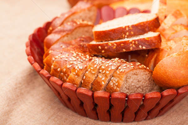The closeup of baguette with seeds Stock photo © alexandkz