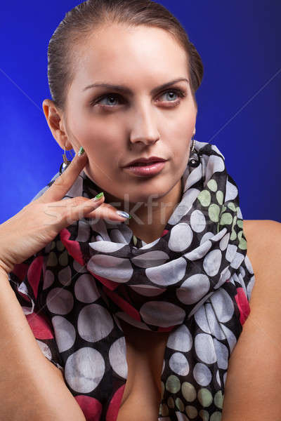 Portrait of the beautiful nice woman with a scarf Stock photo © alexandkz