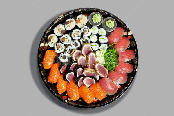 Sushi aislado placa gris peces Asia Foto stock © alexandre_zveiger