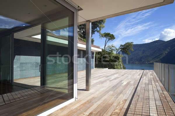Foto stock: Moderno · casa · belo · penthouse · lago · ver