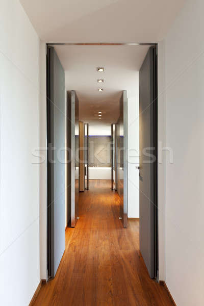 Nuovo interior design appartamento moderno lungo corridoio Foto d'archivio © alexandre_zveiger