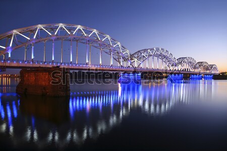 Gyönyörű híd Riga építészeti tenger város Stock fotó © alexandre_zveiger