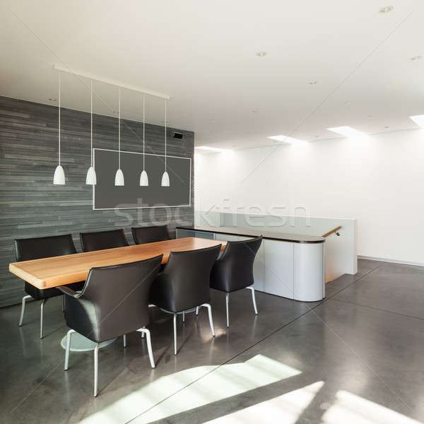 Interior belo moderno apartamento grande sala de jantar Foto stock © alexandre_zveiger