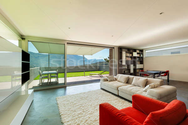 Interior confortável sala de estar arquitetura moderno projeto Foto stock © alexandre_zveiger