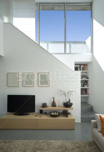 Stok fotoğraf: Lüks · villa · iç · livingroom · yeni · iç · mimari