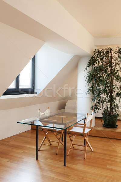 Interior arquitetura apartamento belo sótão piso de madeira Foto stock © alexandre_zveiger