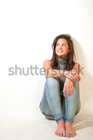 happy beautiful girl on a white background Stock photo © alexandre_zveiger