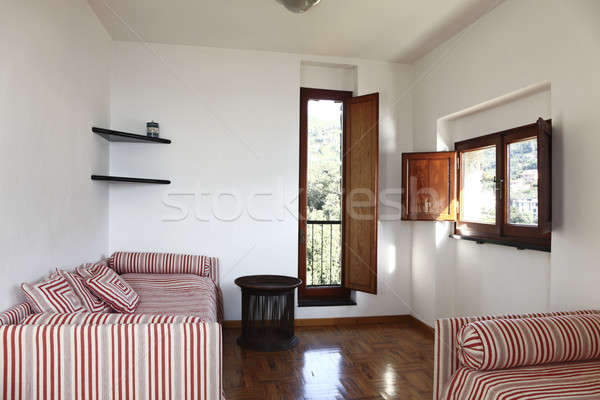 Room interior with red and white stripes couch  Stock photo © alexandre_zveiger