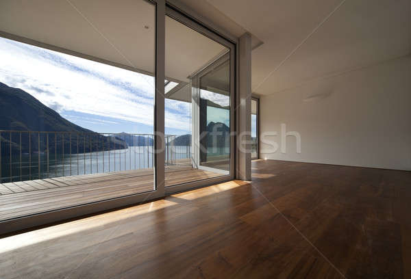 Modernen Haus schönen Dachwohnung See Ansicht Stock foto © alexandre_zveiger