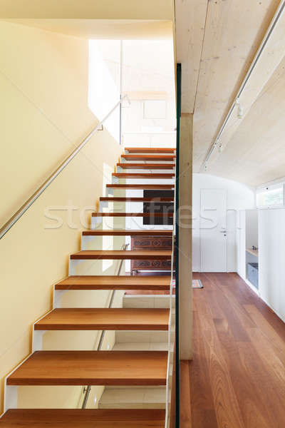 Arquitetura moderna interior escada montanha casa luz Foto stock © alexandre_zveiger