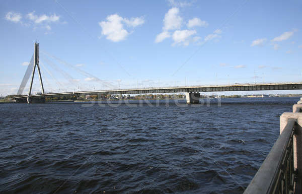Gyönyörű híd Riga építészeti tenger víz Stock fotó © alexandre_zveiger