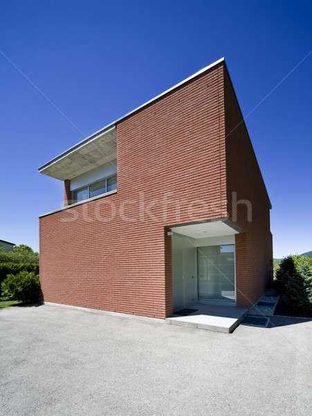 Tijolo casa ver grande moderno garfo Foto stock © alexandre_zveiger