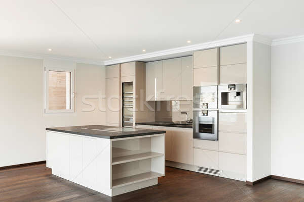 Stock photo: beautiful house, modern kitchen