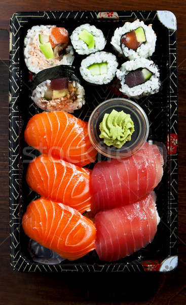 Stock photo: sushi isolated plate