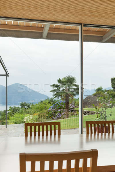 interior, modern house, dining table Stock photo © alexandre_zveiger