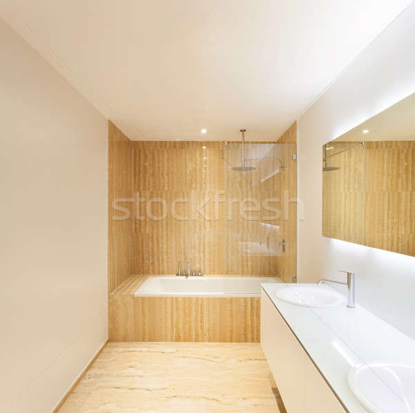 Foto stock: Moderno · banheiro · bom · mármore · piso · casa