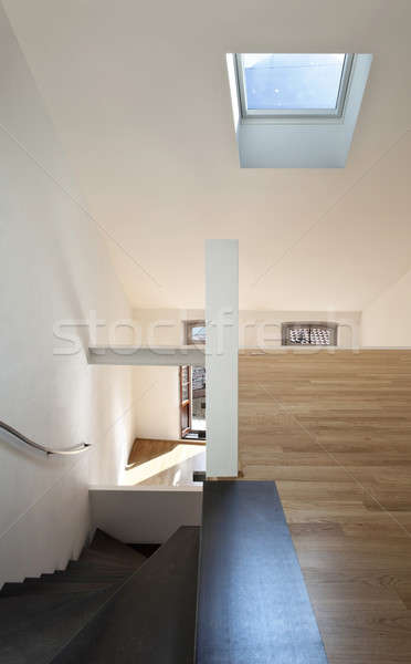 Moderno apartamento projeto sótão arquitetura sala de estar Foto stock © alexandre_zveiger