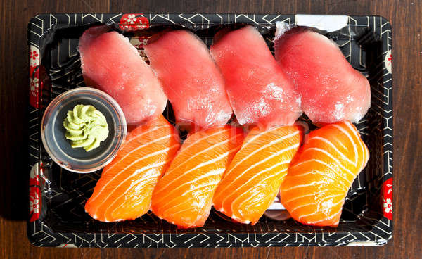 Sushi isolado prato preto peixe jantar Foto stock © alexandre_zveiger